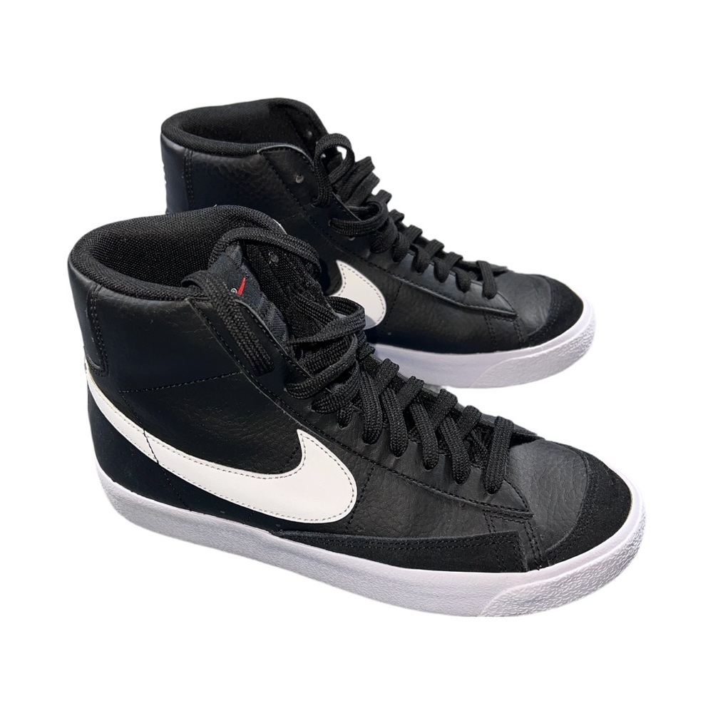 Nike Blazer Mid Black White High Top Sneakers Size 6.5 Excellent Condition - Picture 5 of 10